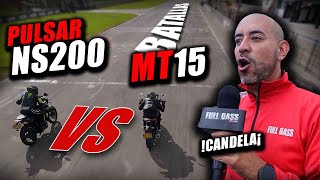 ❌🔥PULSAR NS200 🆚 YAMAHA MT15 🔥❌ Fullgass Drag Race Cuarto de milla batallas fullgass [upl. by Godwin]