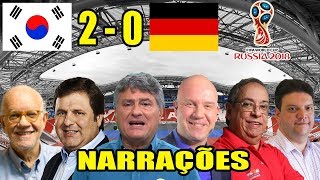 Algumas narrações  Coreia do Sul 2 x 0 Alemanha  Copa do Mundo 2018 [upl. by Ennaeel]