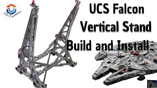 UCS Millennium Falcon Vertical Stand Build and Install Tutorial Efferman Vertical Stand MOC [upl. by Yeltrab]