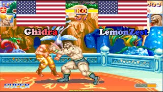 fightcade Super Street Fighter 2 Turbo ➤ Ghidra Usa vs LemonZest Usa 超级街霸2X [upl. by Anelet]