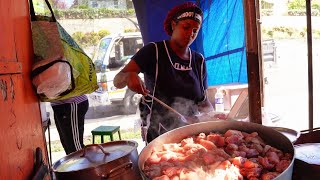 WOW Queen of RAW Jamaican Cooking MUST EAT Homestyle Chicken Oxtail Pigtail Rice amp Peas [upl. by Imoyik]