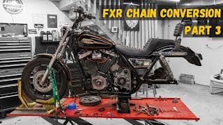 Harley Davidson FXR Chain Conversion  Part 3 [upl. by Vanthe]