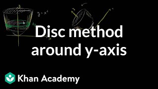 Disc method around yaxis  Applications of definite integrals  AP Calculus AB  Khan Academy [upl. by Salim784]