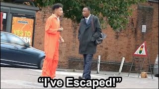 Escaped Prisoner Prank outside a Real Prison [upl. by Ardnnaed]