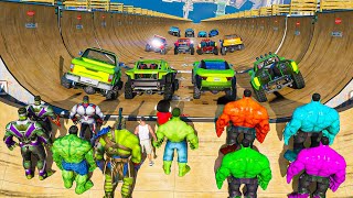 Franklin amp shinchan Challenges All Hulks avengers To Play Ultimate Ultra mega ramp in GTA 5 Telugu [upl. by Suhploda431]