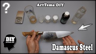 DIY  Etching Damascus Steel at Home  Knife Making How To  Tip [upl. by Gustie]