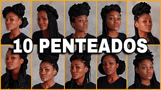 10 PENTEADOS PARA TRANÇAS BOX BRAIDS [upl. by Hanoj]