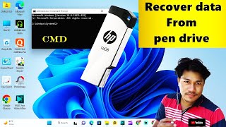 How to recover data from pen drive  Recover data from pen drive using cmd [upl. by Noivert979]