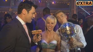 DWTS Finale Backstage with Winners Kellie and Derek [upl. by Drannek]