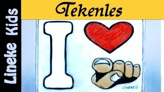 Super cool I love You  Valentijn tekening heel makkelijk I💖👉 [upl. by Corydon]