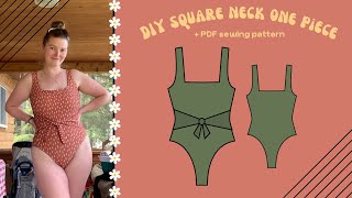 Sewing a Square Neck One Piece Swimsuit with Waist Ties  Frankie One Piece  Edgewater Avenue [upl. by Noral]