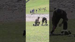 WW D Day Mortar Misfired Directions by Manual at D Day Reenactment in Conneaut Ohio [upl. by Kersten955]