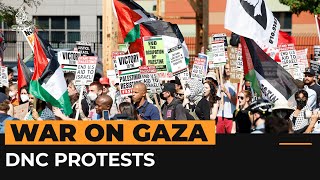 Thousands join Gaza protests at Democratic Convention  Al Jazeera Newsfeed [upl. by Swope]