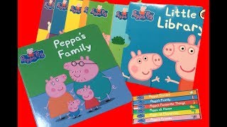 Peppa Pig Little Library Book 6 Read Along Peppas Family Story Childrens book read aloud [upl. by Clay283]