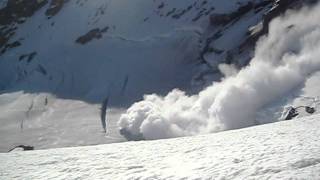 Avalanche on Mt Rainier Willis Wall [upl. by Annaik]