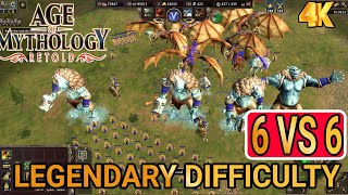 LEGENDARY DIFFICULTY 6 VS 6   Age of Mythology Retold  12P Epic Match  Skirmish Gameplay [upl. by Nath]