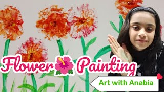 How to make beautiful flower painting with polythene bag easy tutorial step by step [upl. by Wilma]