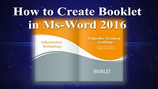 Creating Professional Booklet in ms word  How to Create Booklet in Microsoft word [upl. by Gerius]