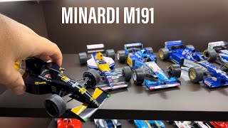 F1 Model 124 Minardi M191 Pierluigi Martini 1991 display case [upl. by Keriann]