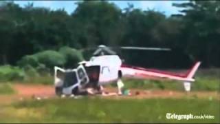 Helicopter falls apart on landing [upl. by Laehplar]