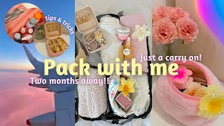 PACK WITH ME 🎀  carry on bag toiletries bag amp jewelry [upl. by Eeladnerb]