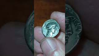 REPÚBLICA ROMANA Cn Plancius edil curul 55 AC Denario plata Roma monedas history silver coin [upl. by Esch]