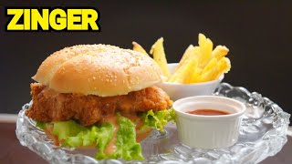 ZINGER BURGER by YES I CAN COOK how to make zinger burger ZingerBurger CrispyBurger KfcStyle [upl. by Jeni]