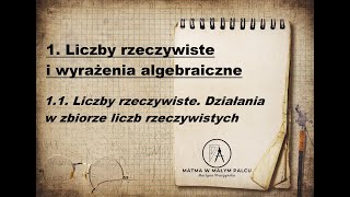 Matematyka matura podstawowa 11 Liczby rzeczywiste Działania w zbiorze liczb rzeczywistych [upl. by Arrik]