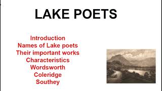 Who are Lake PoetsLake Poets Why they are called Lake Poets [upl. by Anthe]