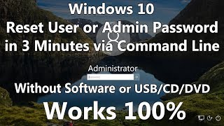 2024 Reset Windows 10 Password without Software or Bootable Media using only Command Line [upl. by Airitac]