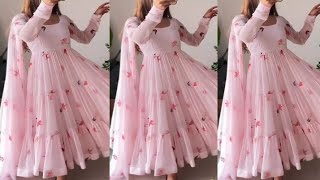 frill  layered frock cutting and stitching party wear dressumbrella frock cutting and stitching [upl. by Yllime189]