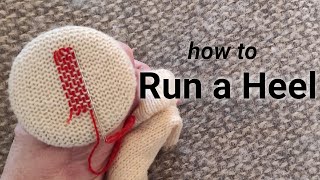 How to Run a Heel Reinforcing knitting before it needs darning [upl. by Otreblif]