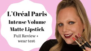 LOréal Paris Color Riche Intense Volume Matte Lipstick FULL REVIEW  WEAR TEST [upl. by Adas516]