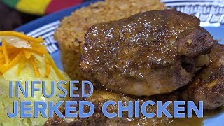 Jerked Chicken  Infused Food How To  MagicalButtercom [upl. by Atilahs111]