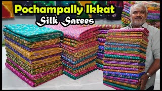 50 MEGA OFFER Latest new model pure pochampally ikkat silk sarees collection  KLMN fampb [upl. by Assenal]