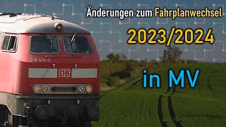 Änderungen zum Fahrplanwechsel 20232024 in MecklenburgVorpommern [upl. by Mandell]