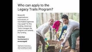 Legacy Trails Program Overview to Applicants [upl. by Reni976]