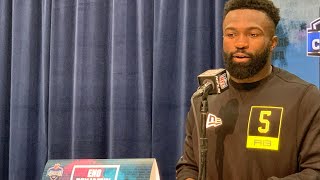 Eno Benjamin Arizona State RB Interview At 2020 NFL Combine [upl. by Zingale]