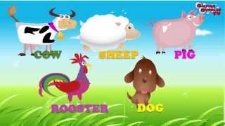 Los animales de granja en ingles con sonidos para niños  parte1 [upl. by Pirri]