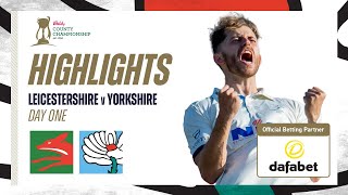 Highlights Leicestershire vs Yorkshire  Day One  18 wickets fall on an eventful first day [upl. by Manuel195]