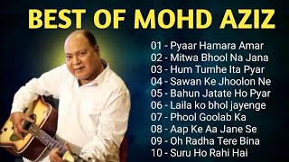 💞 Mohammad Aziz amp Anuradha Paudwal ❣️ Bollywood TOP 10 Hindi song [upl. by Ahsenroc388]