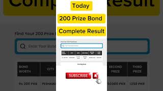 200 prize bond result today 16 September 2024 prizebond shorts short viral trending bonds [upl. by Annoerb28]