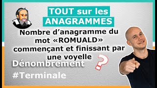 TOUT sur les ANAGRAMMES  Exercice Corrigé  Terminale [upl. by Dominic]