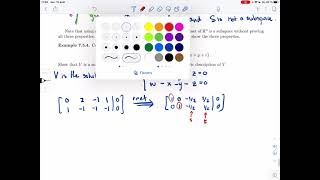 Linear Algebra 75  Subspaces 3 of 4 [upl. by Bruyn822]