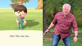 Animal Crossing New Horizons  My Dad reenacts getting stung by wasps [upl. by Shulock]