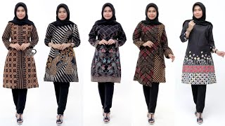 Baju Tunik Batik Kombinasi Modern Terbaru [upl. by Huba]