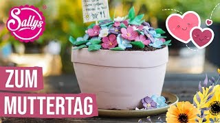 Muttertagstorte  essbarer 3D Blumentopf  Schokotorte  Sallys Welt [upl. by Hemminger449]