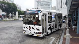 Okayama Japan  Okayama Electric Tramway Yumeji Kuronosuke Bus 2019 [upl. by Auoz]