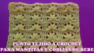 Punto tejido a crochet o ganchillo para Mantitas y cobijas de bebe paso a paso FÁCIL Y RÁPIDO [upl. by Maxie]