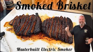 How to Smoke a Brisket Flat in the Masterbuilt Electric Smoker  Slow amp Cold Smoker Attachment [upl. by Maddox]